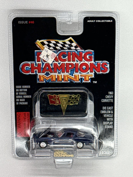 1996 Racing Champions MINT #46 1963 Chevy Corvette 1:53 Diecast Car Blue