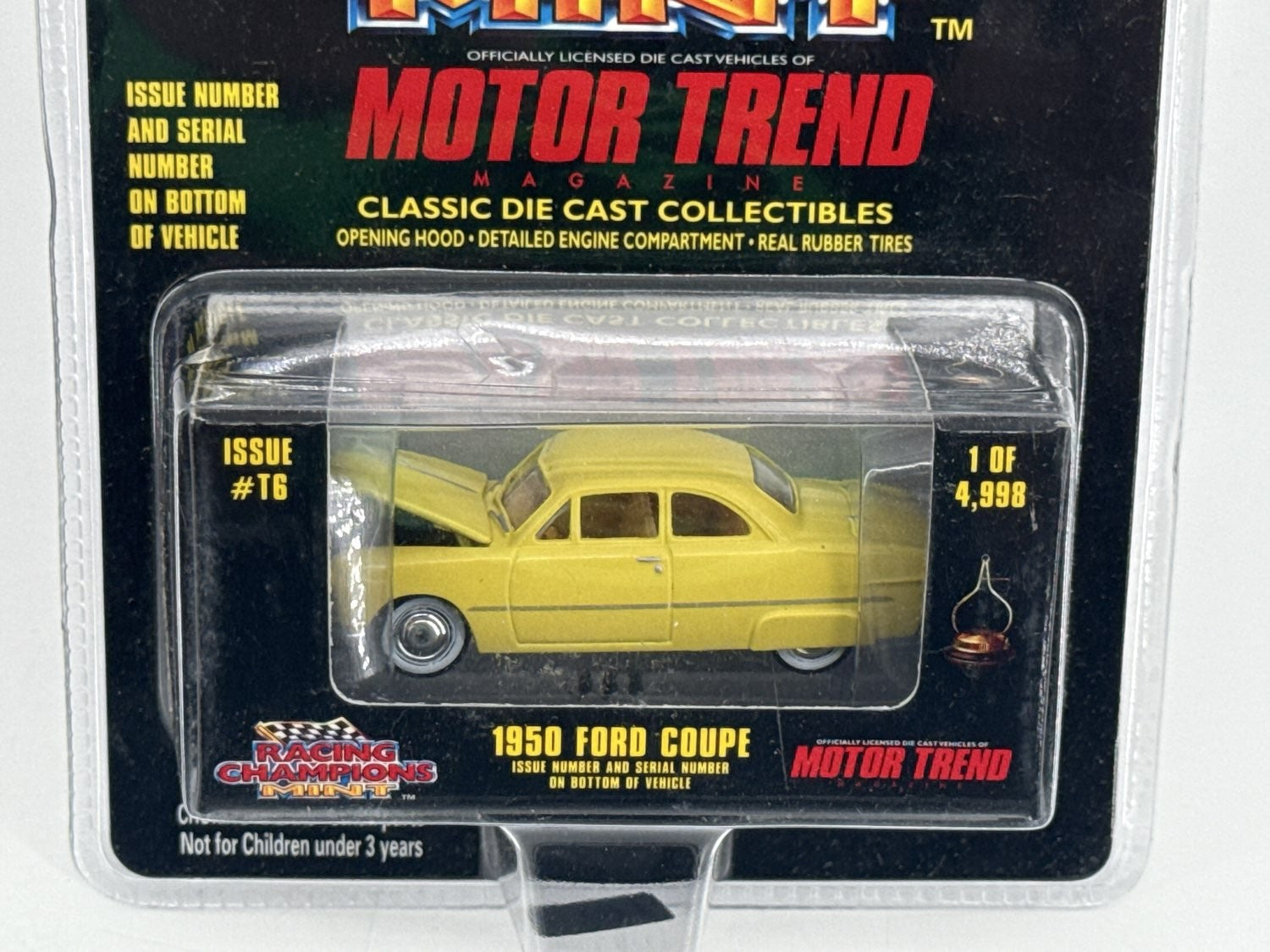 Racing Champions 1950 Ford Coupe Yellow T6 1/4998 Diecast