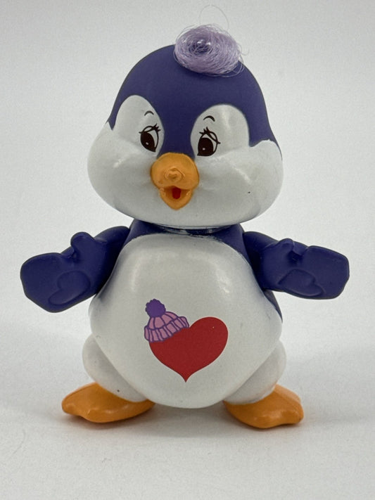 1985 Care Bears Cousins Cozy Heart Penguin PVC Toy Purple