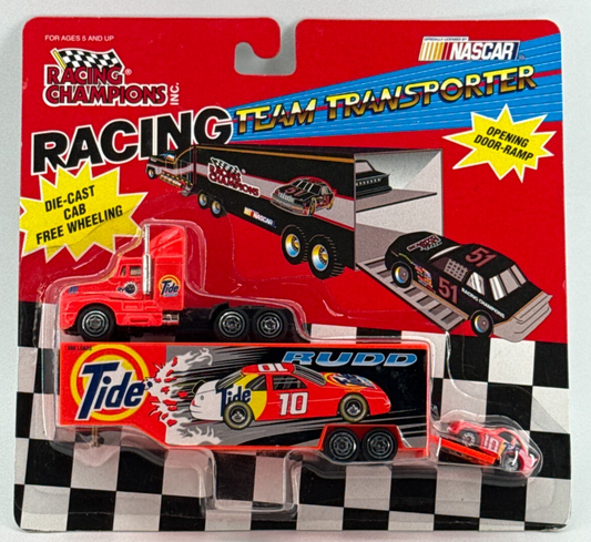 1996 Racing Champions NASCAR #10 Tide Ricky Rudd 1/87 Transporter & Car Set NIP