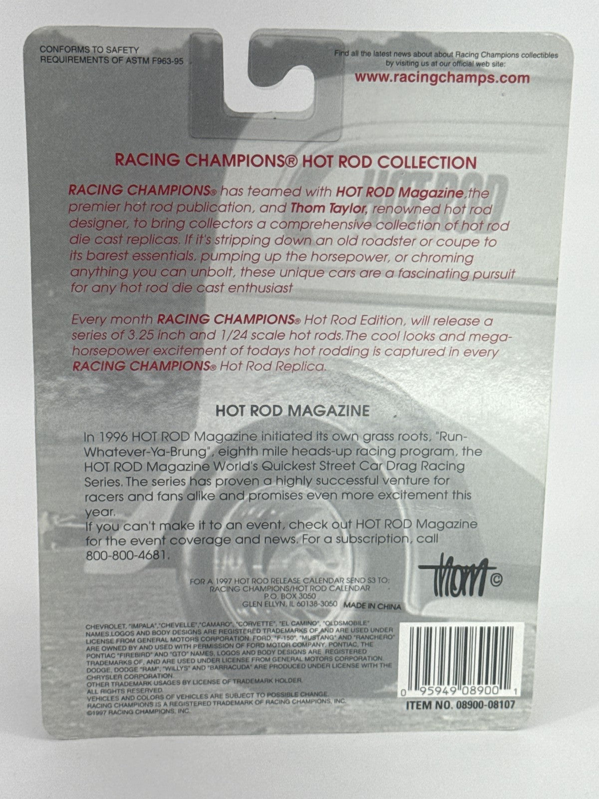 Racing Champions Hot Rod Magazine '96 Dodge Ram Pickup 1:61 Diecast #3