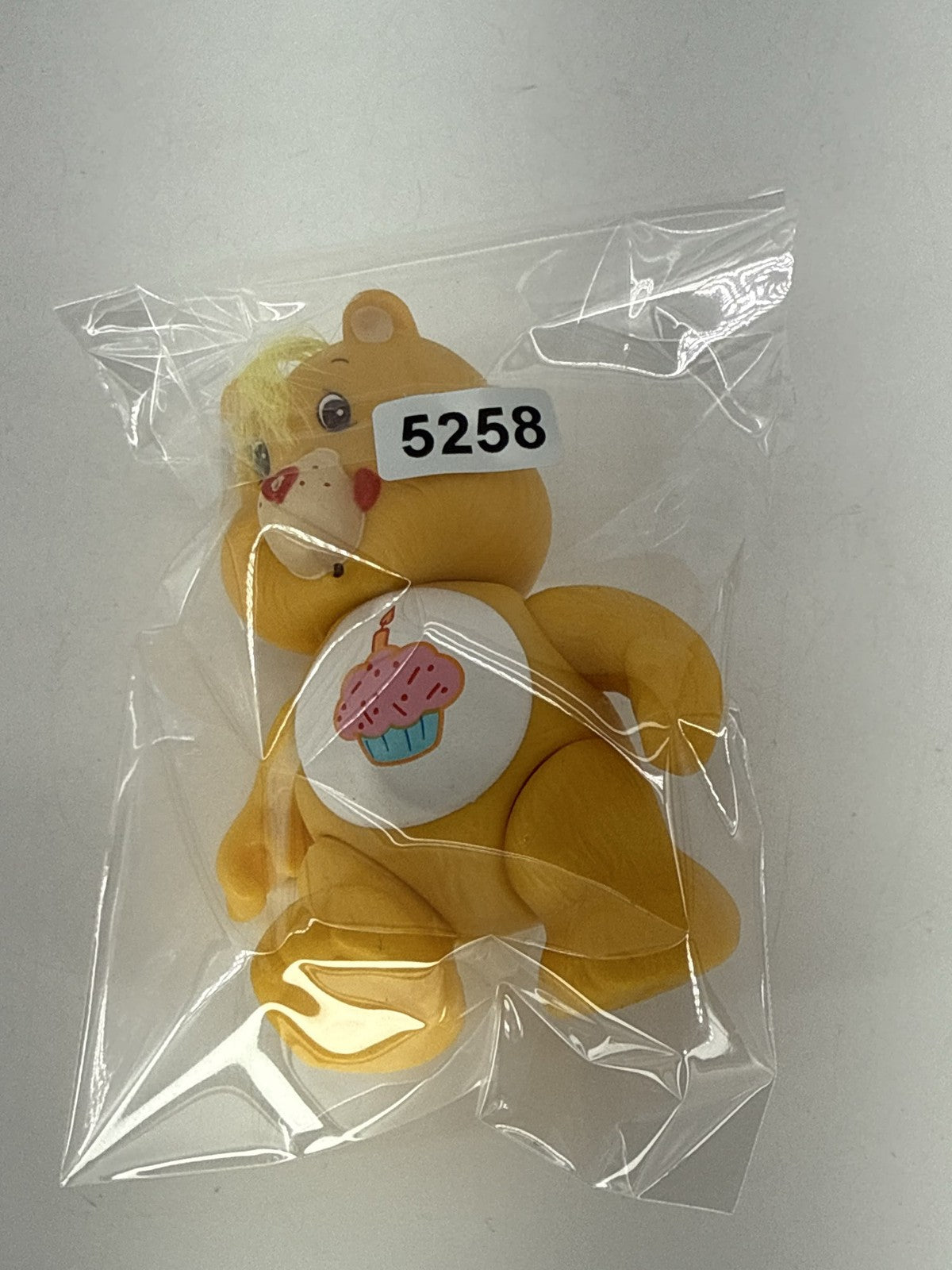 1983 Kenner Care Bear Birthday Bear Yellow Cupcake Poseable PVC Figure