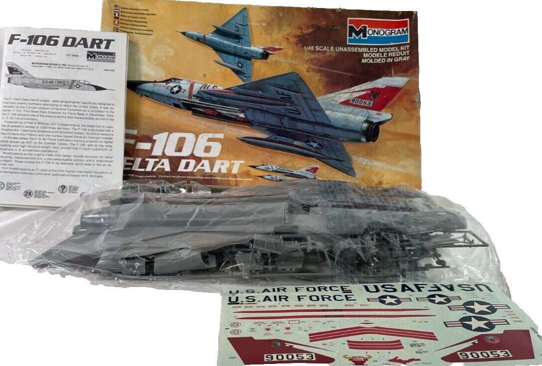 1983 Monogram Model Plane 1/48 F-106 Delta Dart Kit #5809 SEALED Air Force NEW