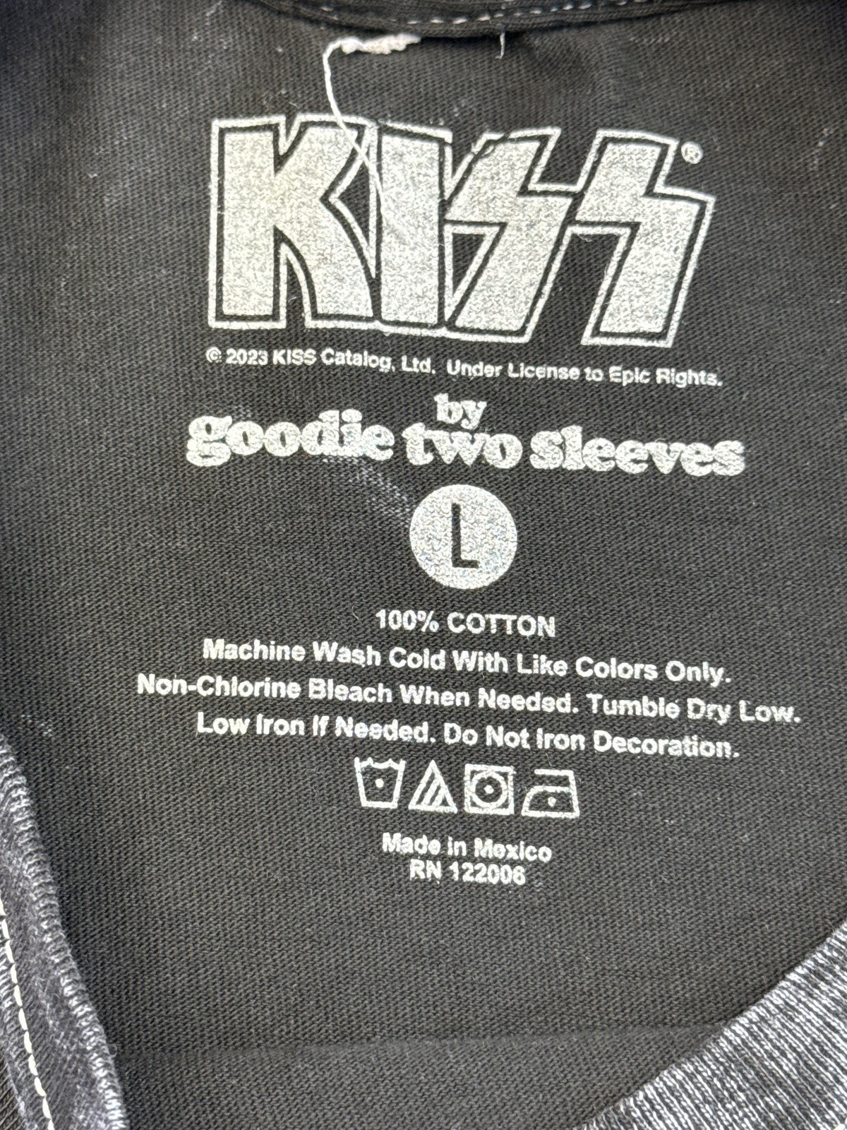 KISS Gene Simmons Music Tank Top L Black 100% Cotton Sleeveless Distressed