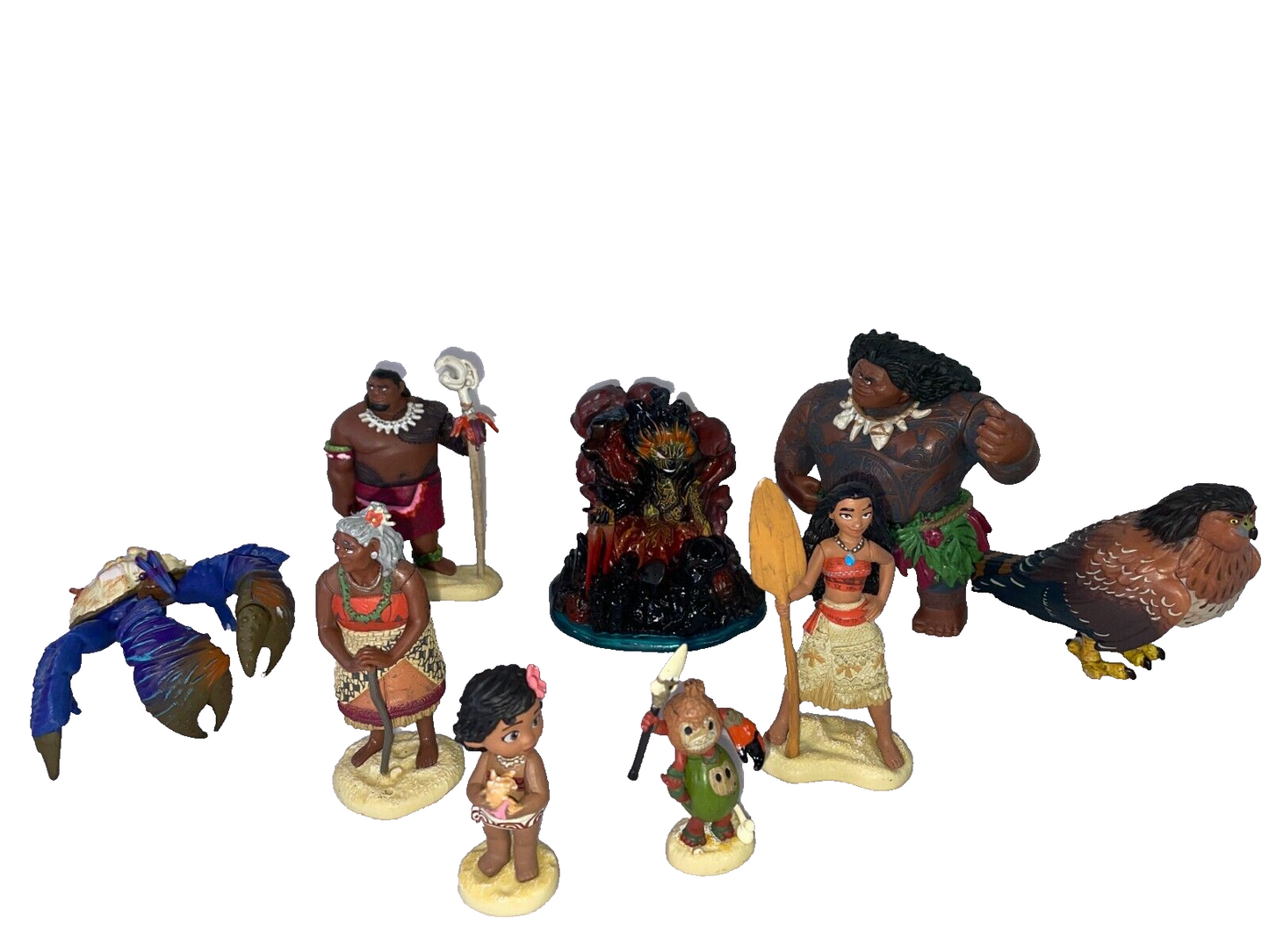 Disney Moana Mini Figure with Shell & Flower - Collectible Toy Lot of 9