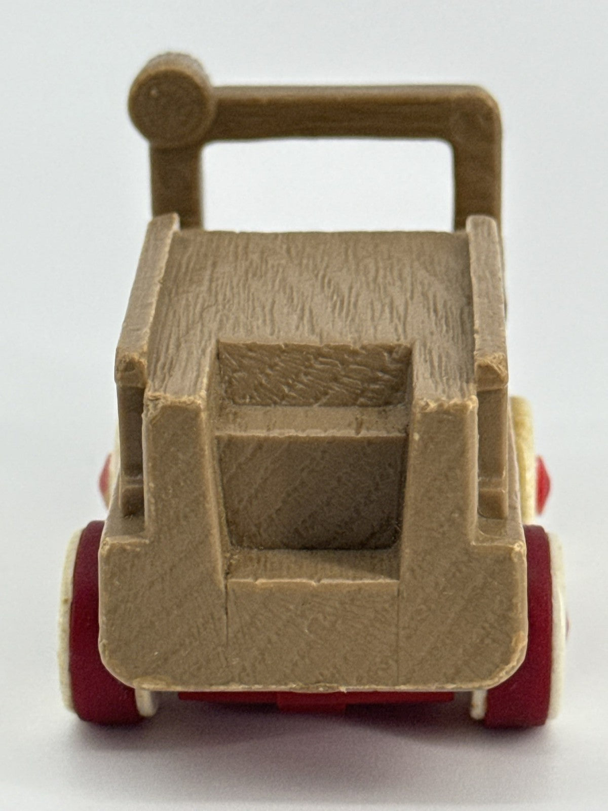 1974 Ideal Toys Fire Truck Imitation Wood Plastic Toy 4.25" Red Wheels Hong Kong