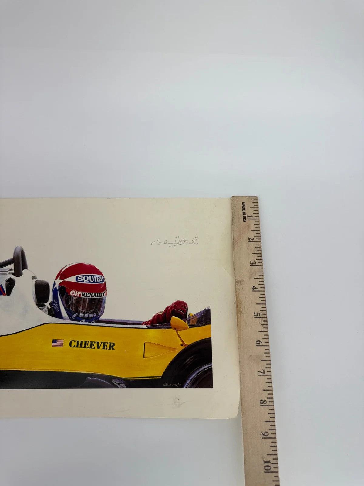 Cheever F1 Print Cademartori Signed 123 500 Renault Vintage Racing Art USA NWT