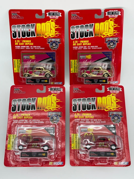 Stock Rods 34 Ford Coupe Diecast Lot Gold Exide McDonalds NASCAR 50th x4