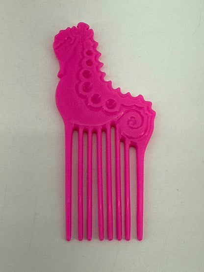 Vintage 1987 Barbie Island Fun Seahorse Comb Mattel Hot Pink Accessory Apparel