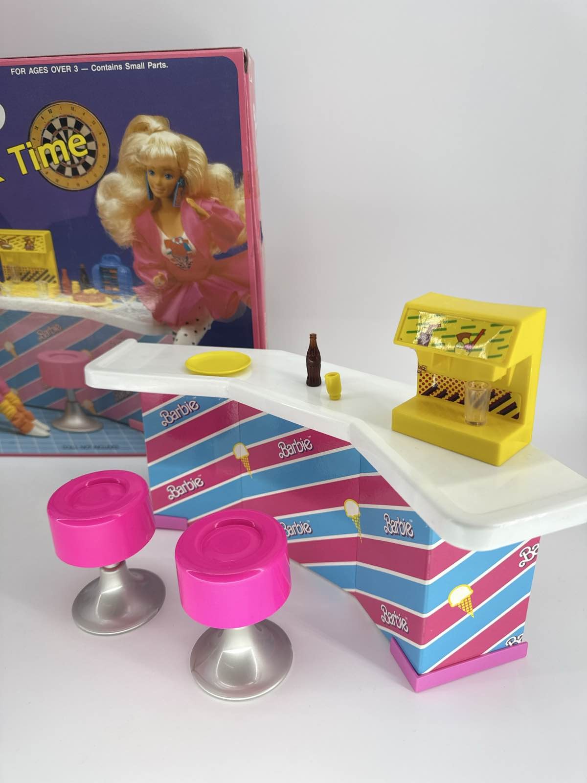 1989 Barbie Cool Times Snack Time Play Set ARCO 7356 w/Box & Diner