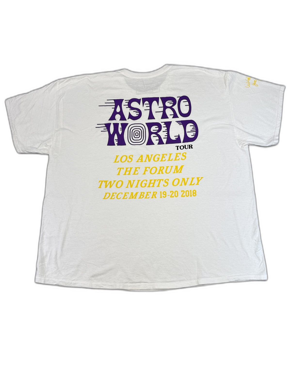 ASTROWORLD Tour Los Music Tee 3XL White 100% Cotton Graphic Crewneck Short