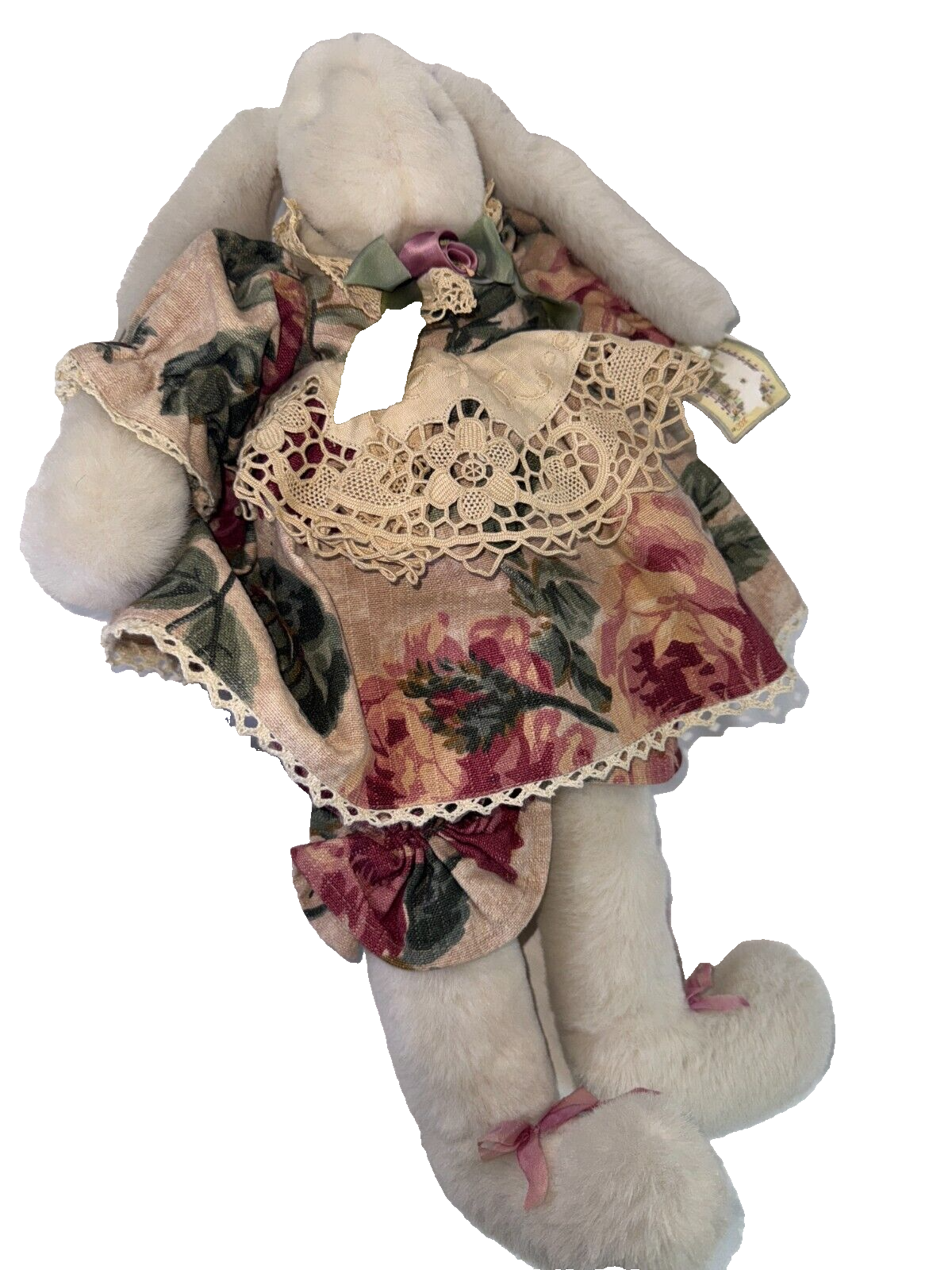 VTG BUNNIES BY THE BAY 1996 Plush Bunny Rabbit Lace Dress Collectible