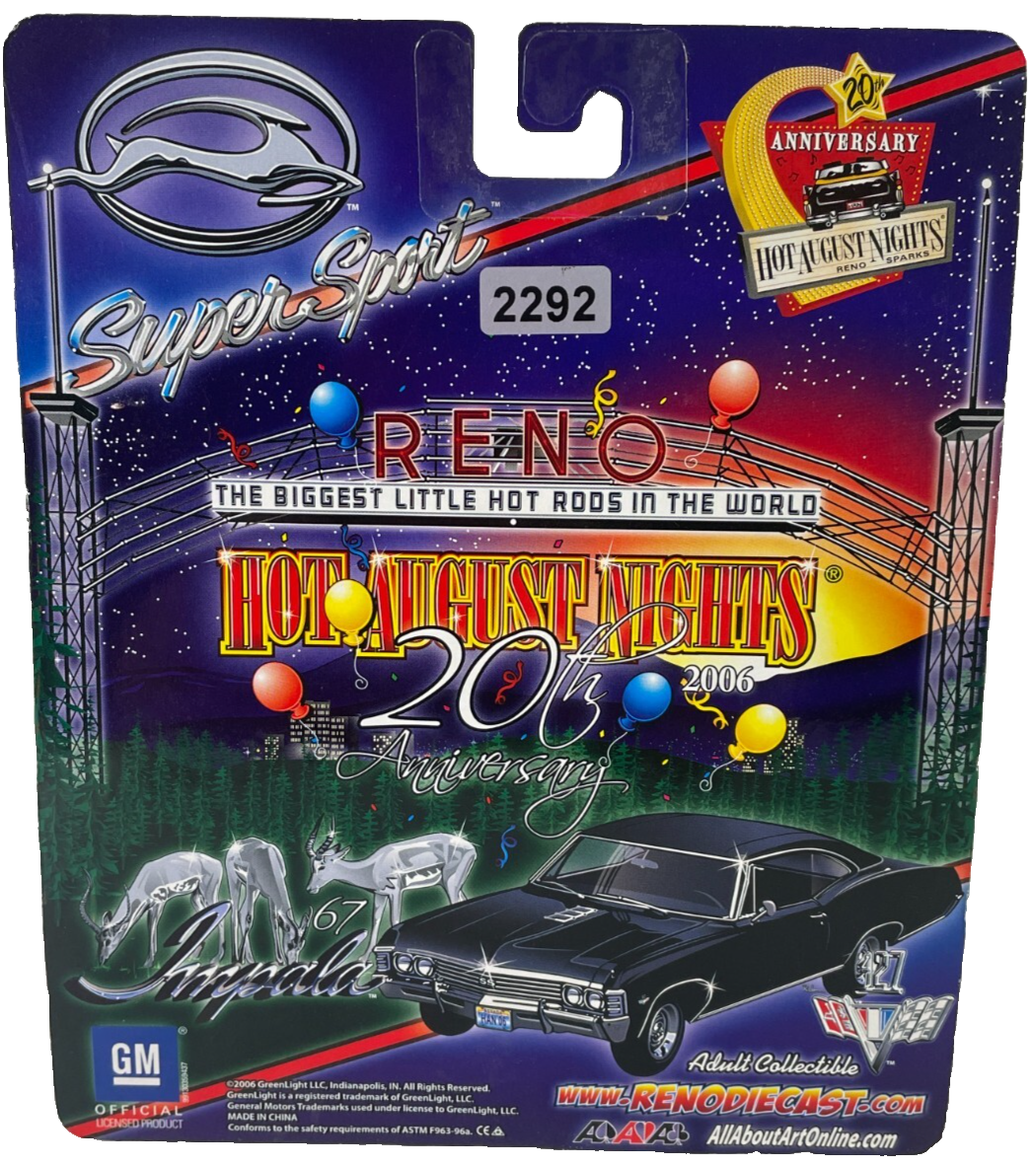 Greenlight 2006 Hot August Nights 67 Chevy Impala Black 1:64 Diecast Signed