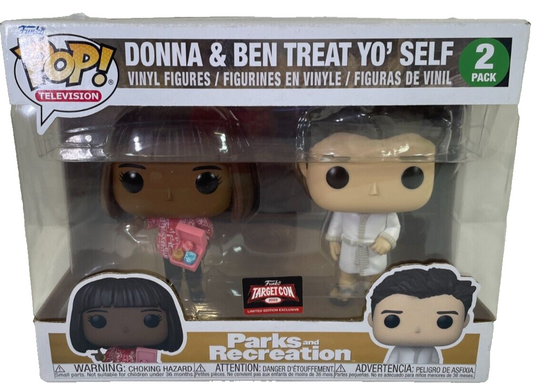 Funko POP TV Parks & Recreation Donna & Ben Treat Yo Self 2 pack Target CON