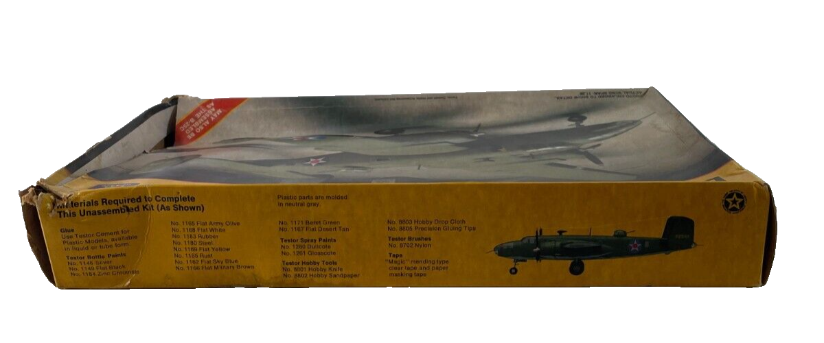 1/72 Testors Italeri Mitchell B-25B WWII US Bomber Model Kit 861 Open Box 2168