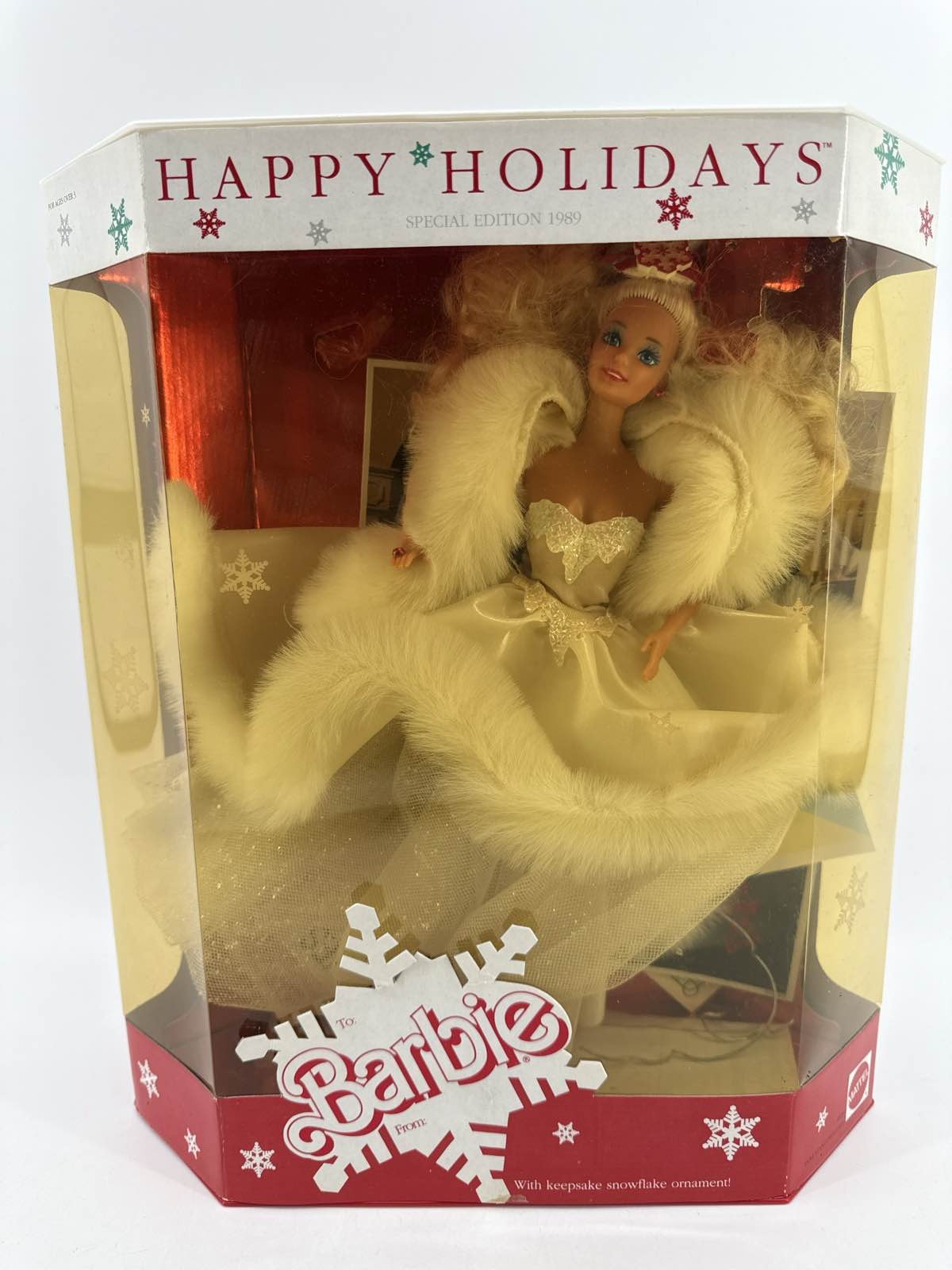 1989 Happy Holidays Barbie Special Edition Mattel 3523 White