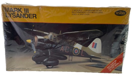 Testors Mark III Lysander 1/48 Scale WWII Aircraft Model Kit Sealed Vintage