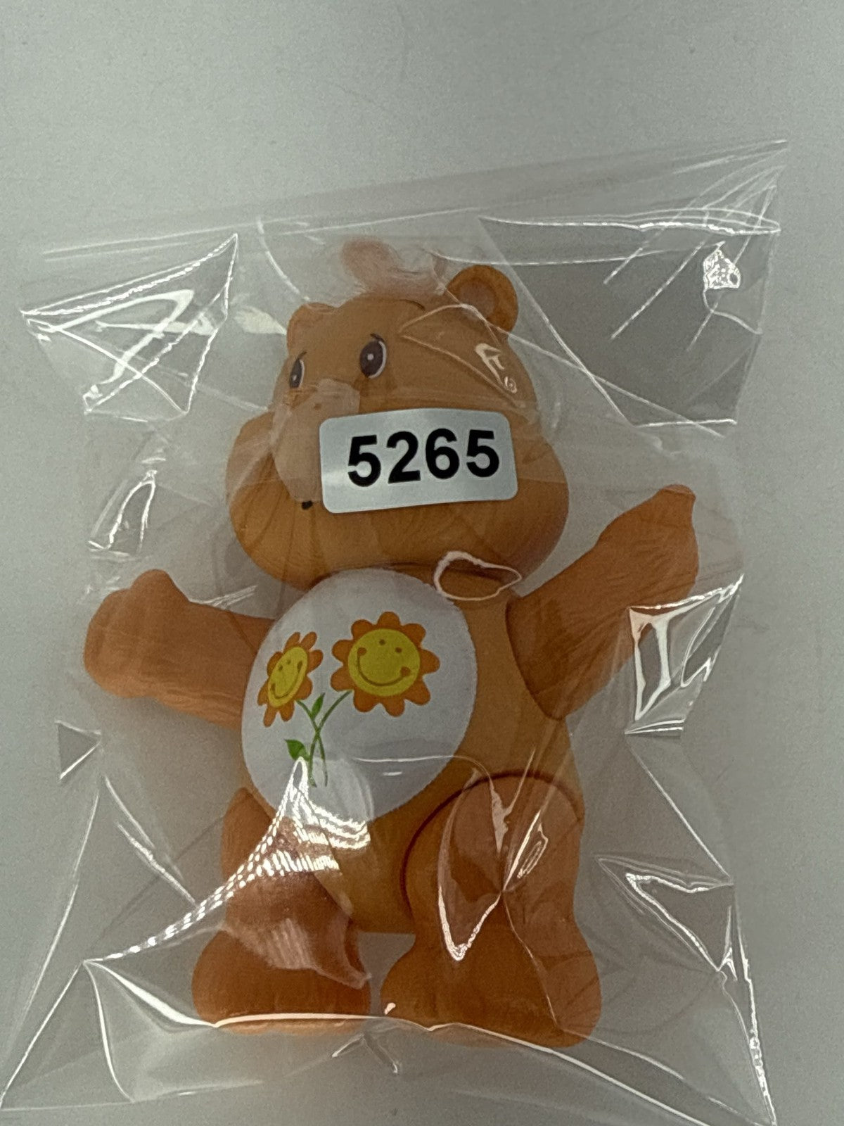 1983 Kenner Care Bears Friend Bear Poseable PVC Figure Sunflowers Orange
