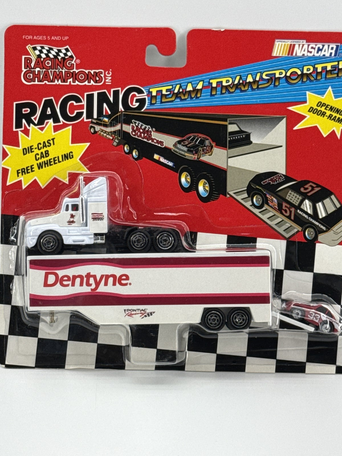 Vintage 1994 Racing Champions NASCAR Transporter Dentyne Pontiac Diecast 33 NIP