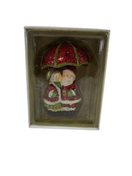 Katherine’s Collection Santa & Mrs. Claus Glitter Ornament – RARE! 2027