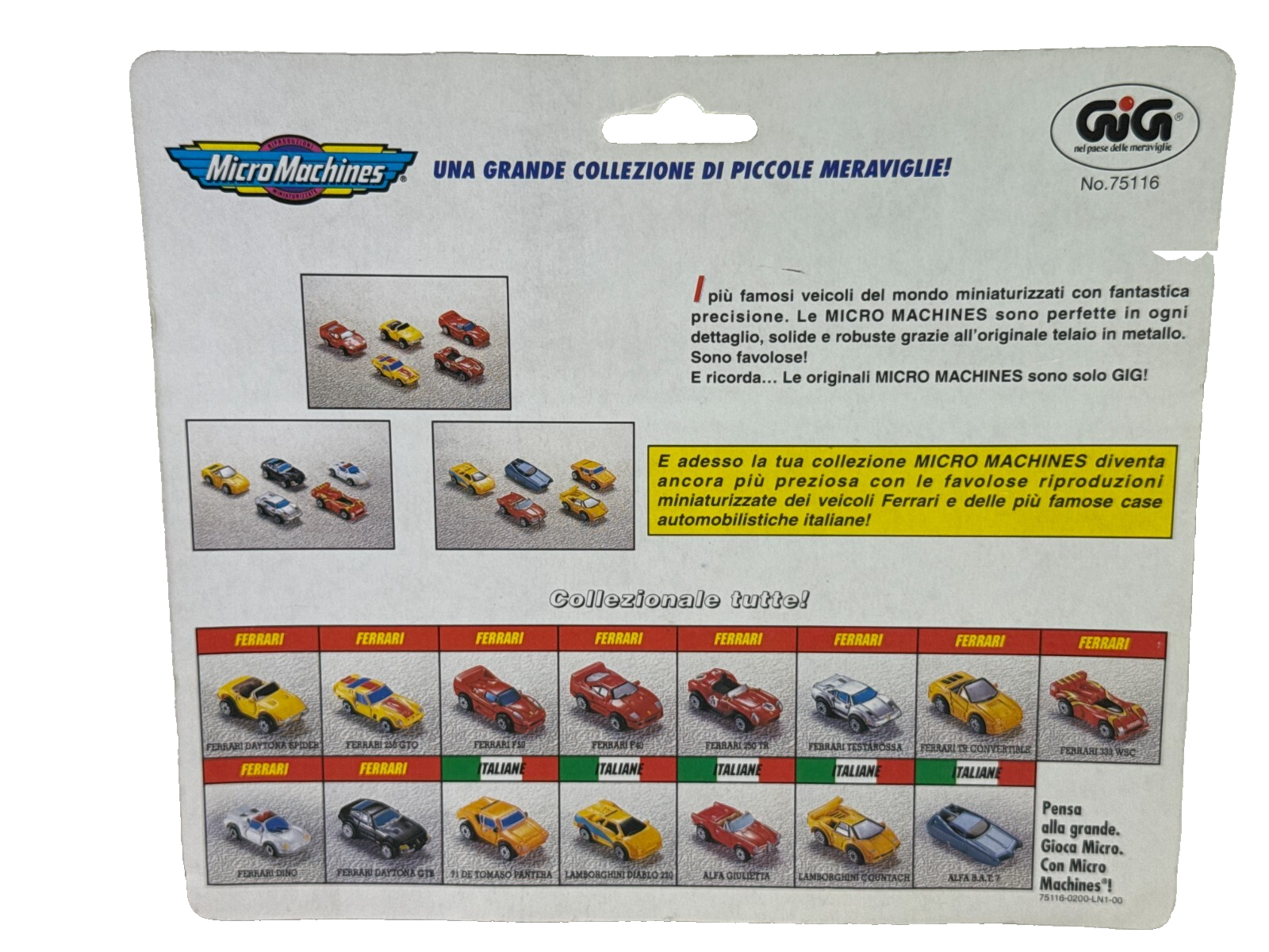 Micro Machines Ferrari Collezione 1 GIG Italy 1996 Galoob Die-Cast Car Set Seale