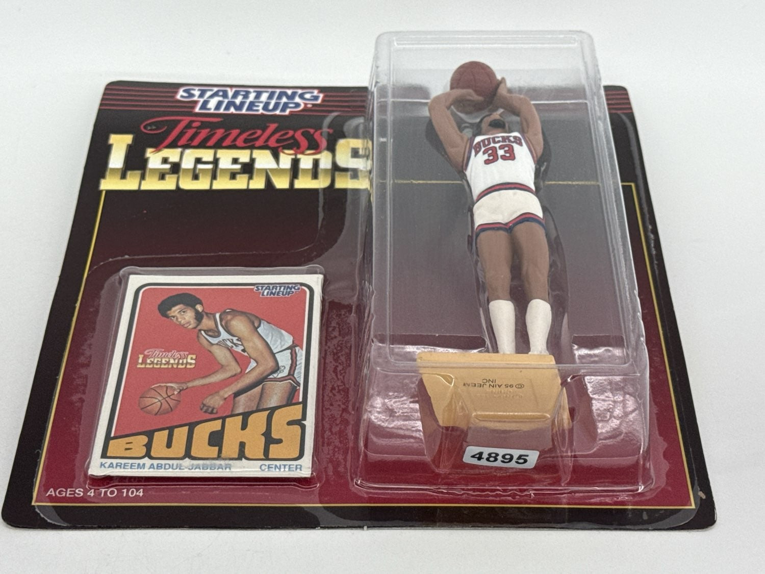 1995 Starting Lineup Timeless Legends Kareem Abdul-Jabbar Bucks NBA SLU Figure