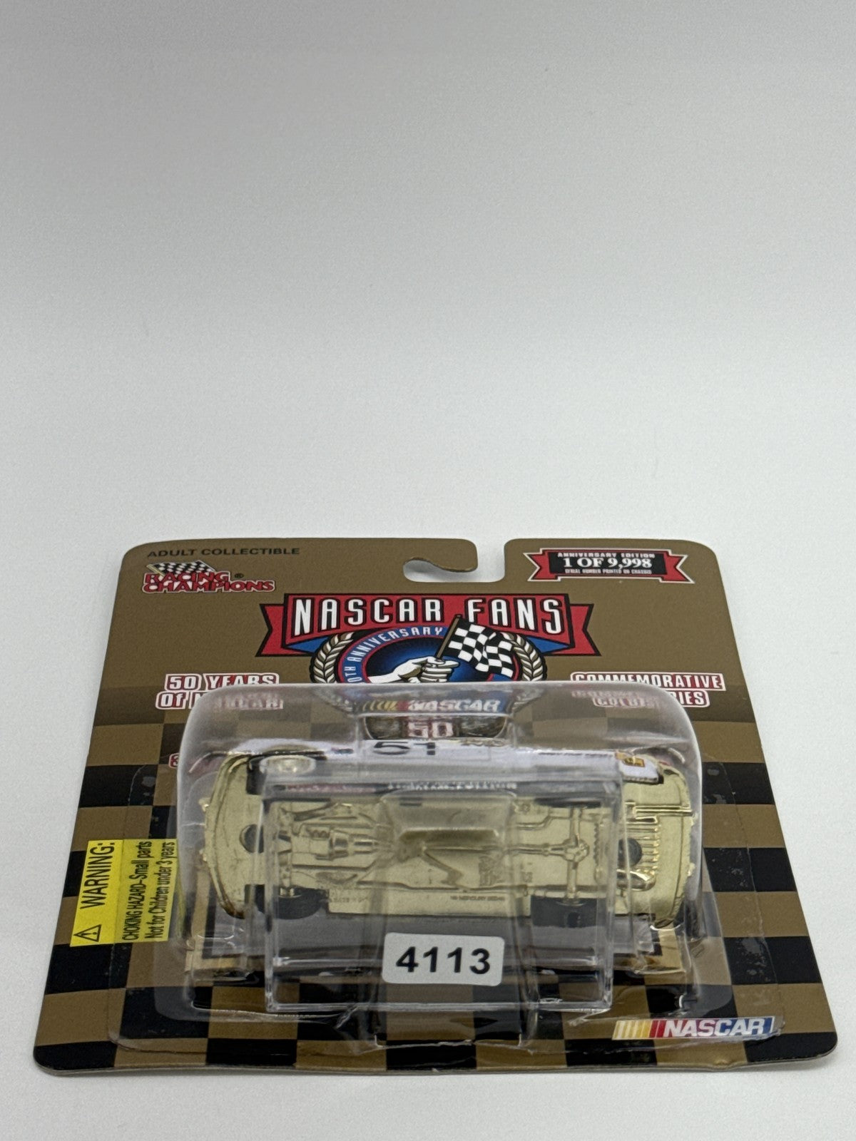 Vintage NASCAR 1951 Mercury Diecast Car Gold 50th Anniversary Racing Champions L