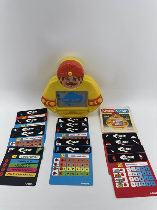 1981 Playskool Genie Electronic Toy Math Music Spelling Cards