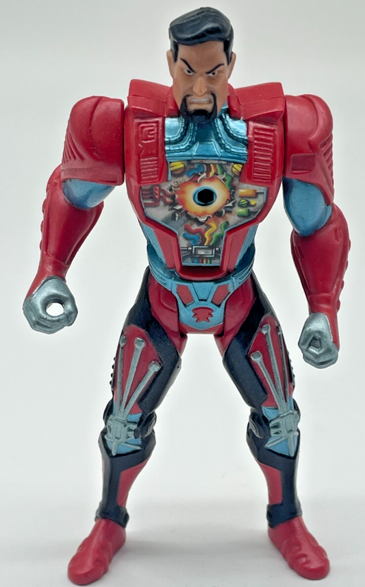 1996 Kenner Gargoyles Hard-Wired Xanatos Figure Red Armor Blast Damage Chest