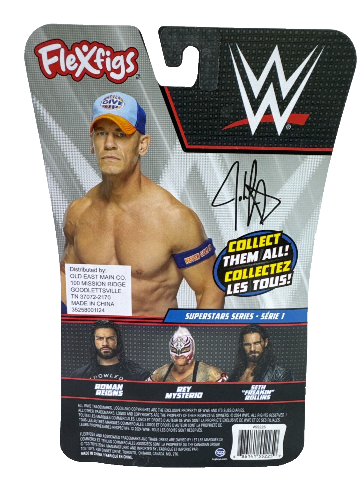 WWE FleXfigs Complete Set of 4 Cena Reigns Rollins Mysterio Mattel New HTF