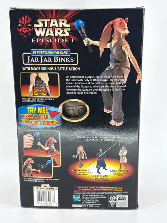 Star Wars Ep 1 Electronic Talking Jar Jar Binks Figure Hasbro 12” Voice Sounds