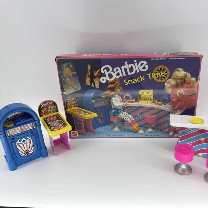 1989 Barbie Cool Times Snack Time Play Set ARCO 7356 w/Box & Diner