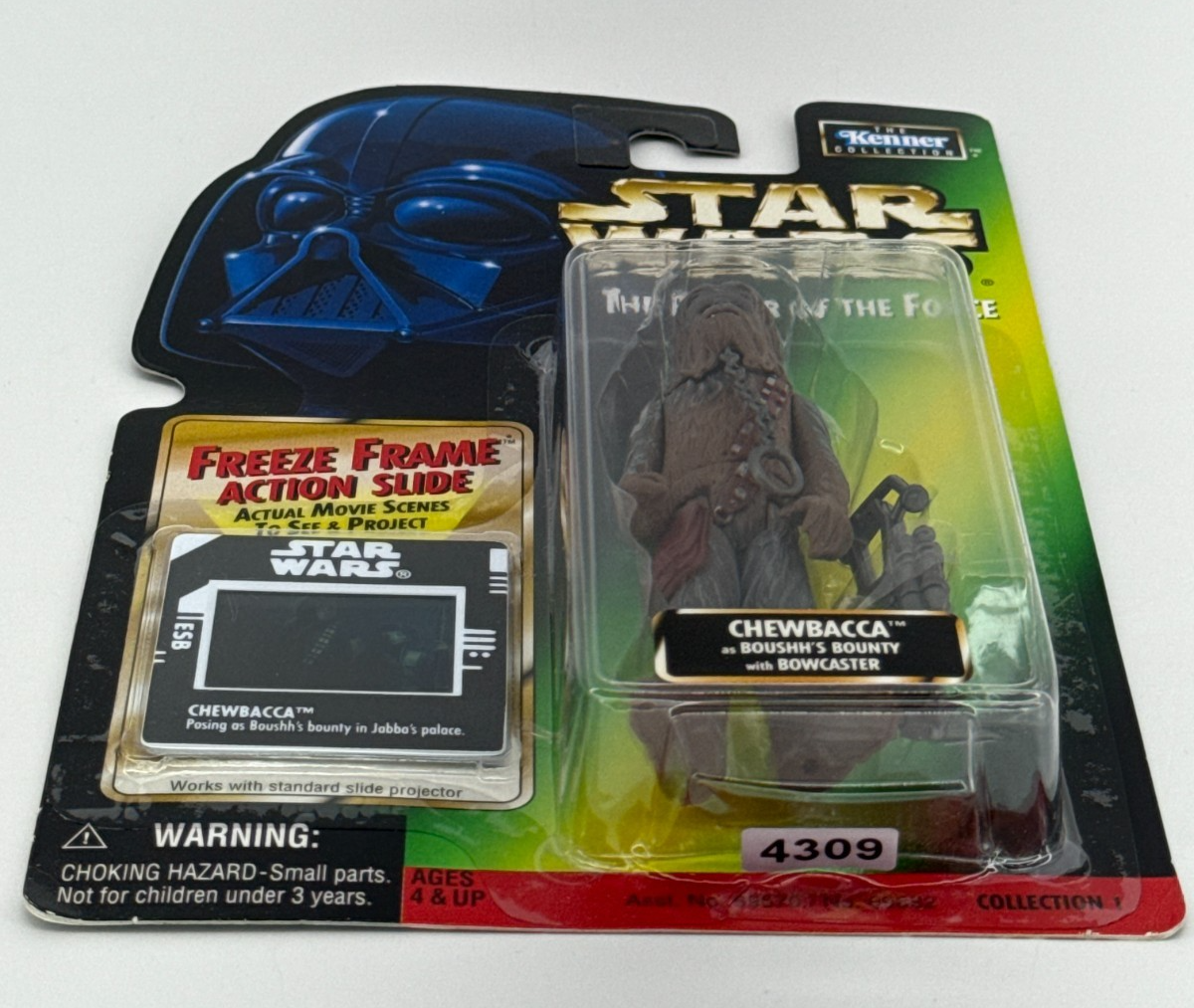 Star Wars POTF Chewbacca Boushh’s Bounty 1998 Kenner New Freeze Frame Slide MOC