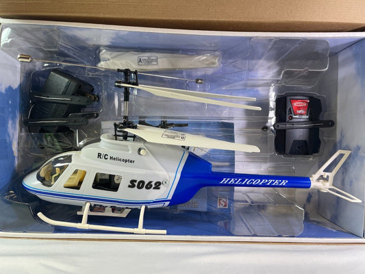 Double Horse 9001 RC Helicopter 4-CH Blue Easy Fly Remote Control