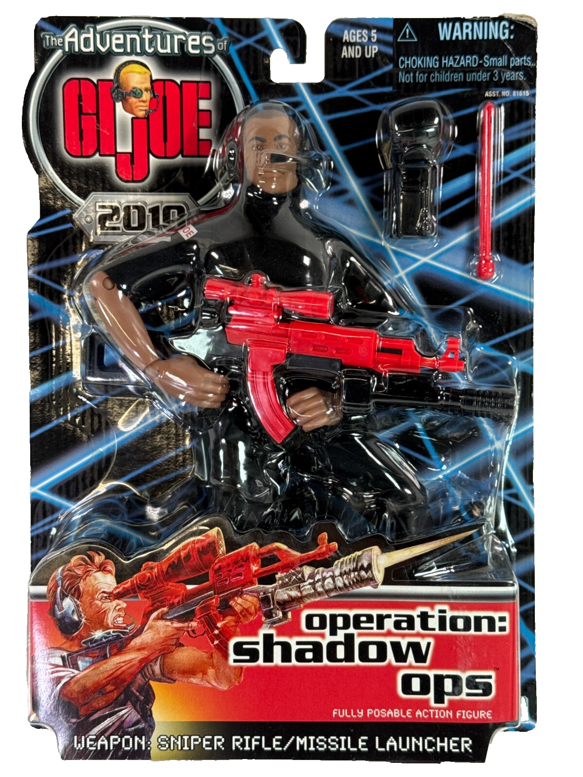 GI Joe Shadow Ops 12” Figure 1999 Hasbro MOC Missile Launcher Tactical Gear