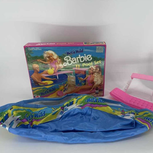 1989 Mattel Barbie Wet 'n Wild Pool Set w/ Box & Accessories