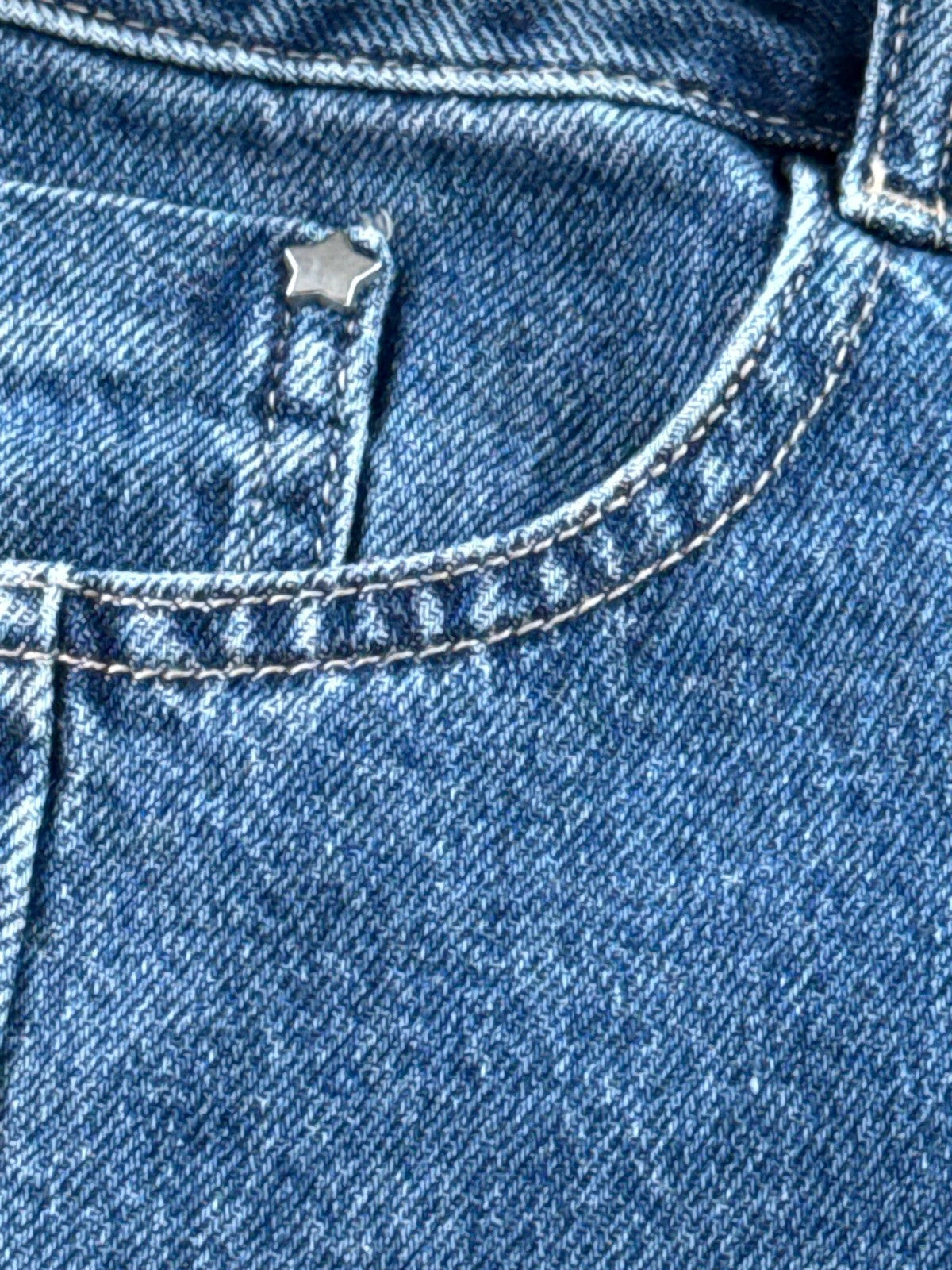 Wide Leg Jeans Womens S Semir High Rise Frayed Raw Hem Medium Wash Blue Baggy