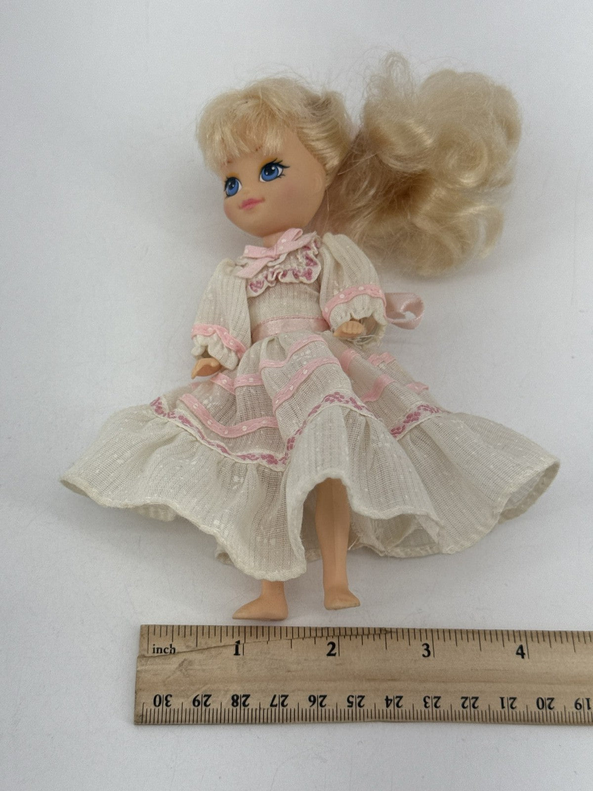 1985 My Little Pony G1 Megan Doll White Pink Dress 6" Hasbro