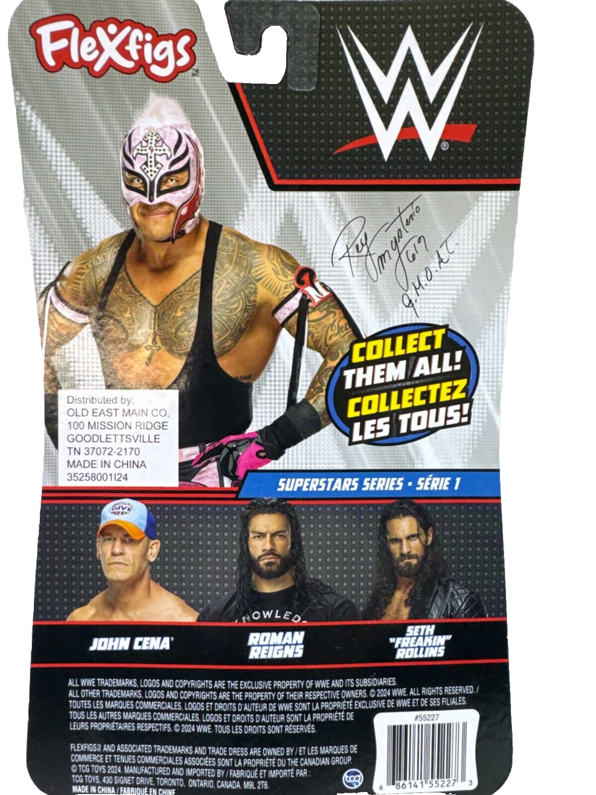 WWE FleXfigs Complete Set of 4 Cena Reigns Rollins Mysterio Mattel New HTF