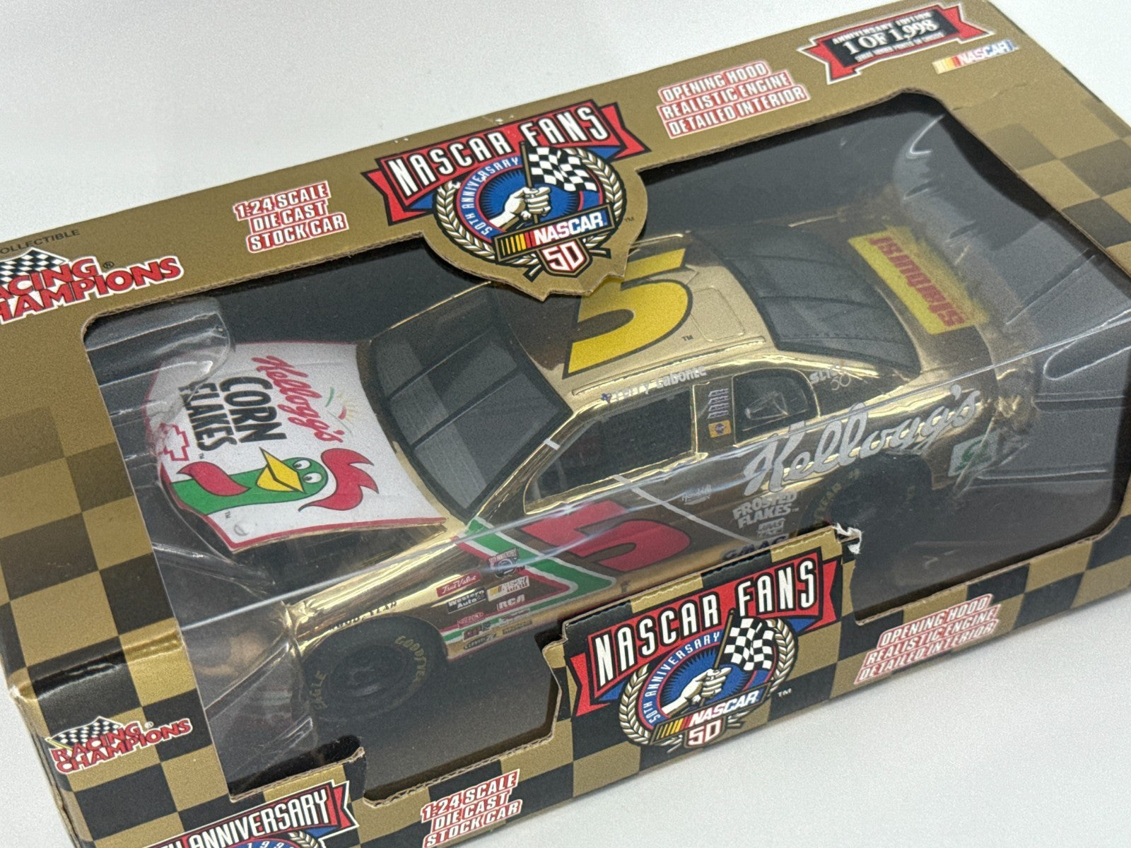 Racing Champions 1:24 NASCAR #5 Kellogg’s Gold Car 50th Anniversary 1 of 1998