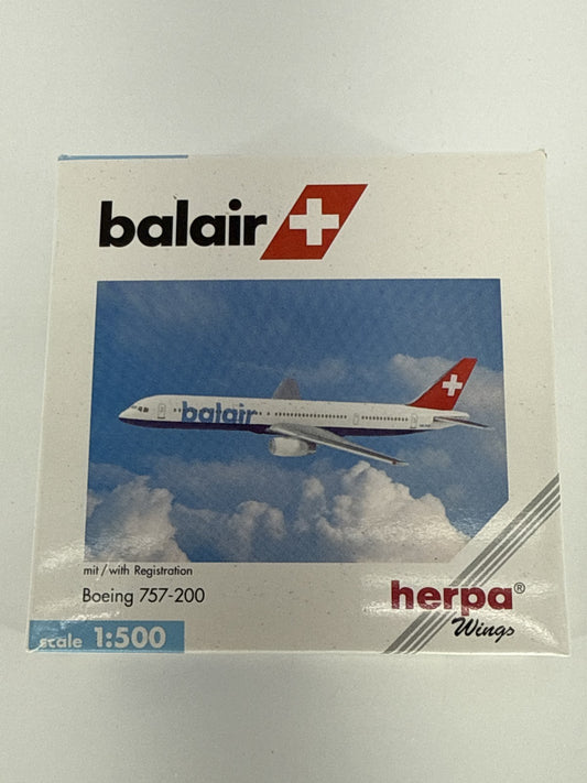 Herpa Wings 1:500 Balair Boeing 757-200 Diecast Aircraft Model