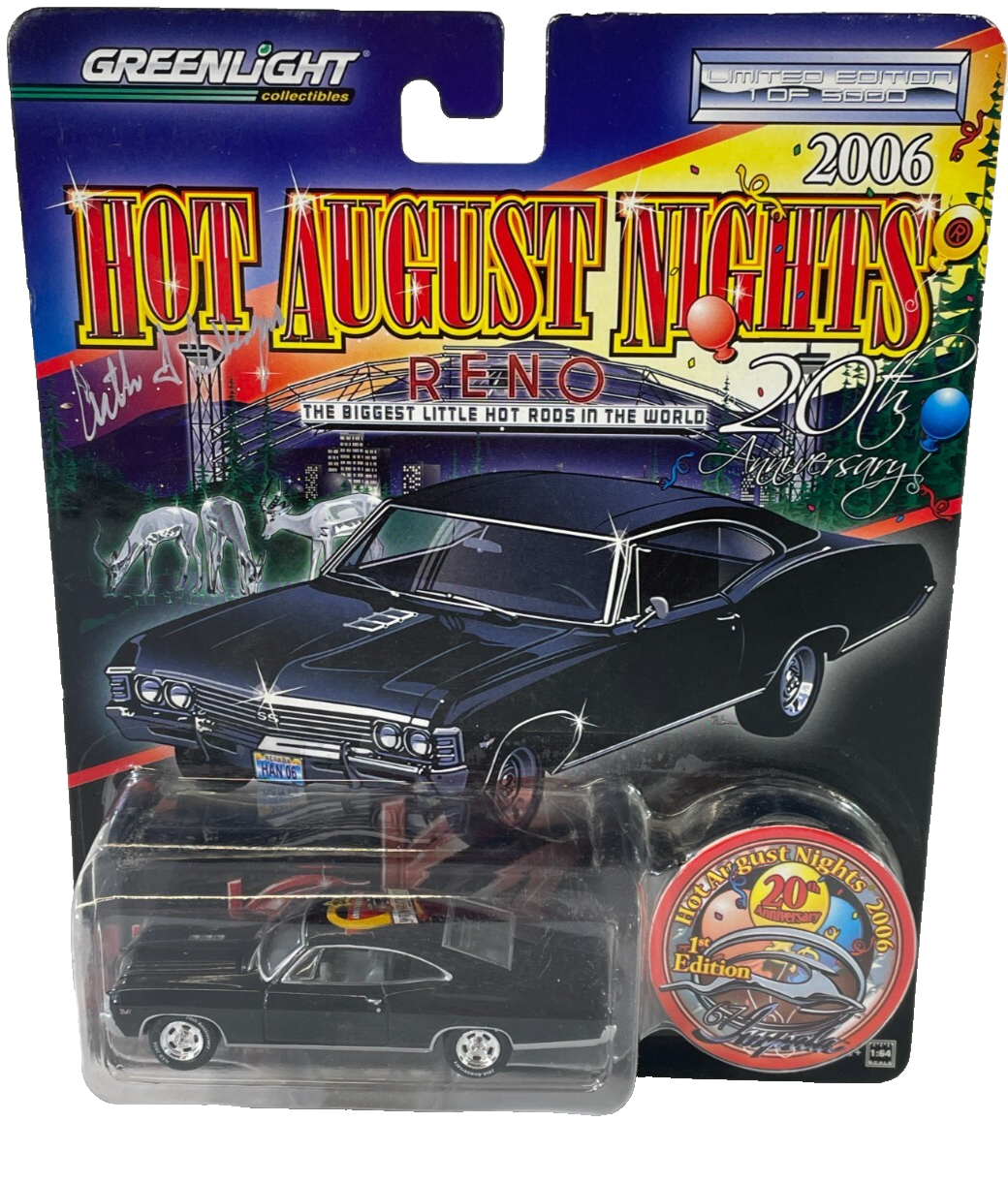 Greenlight 2006 Hot August Nights 67 Chevy Impala Black 1:64 Diecast Signed