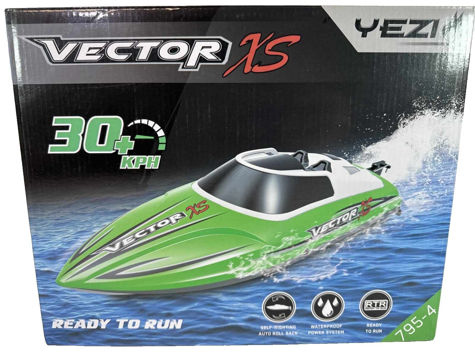 YEZU Vector 30 Pro RC Racing Boat 30KPH Self-Righting Black Blue RTR X0023