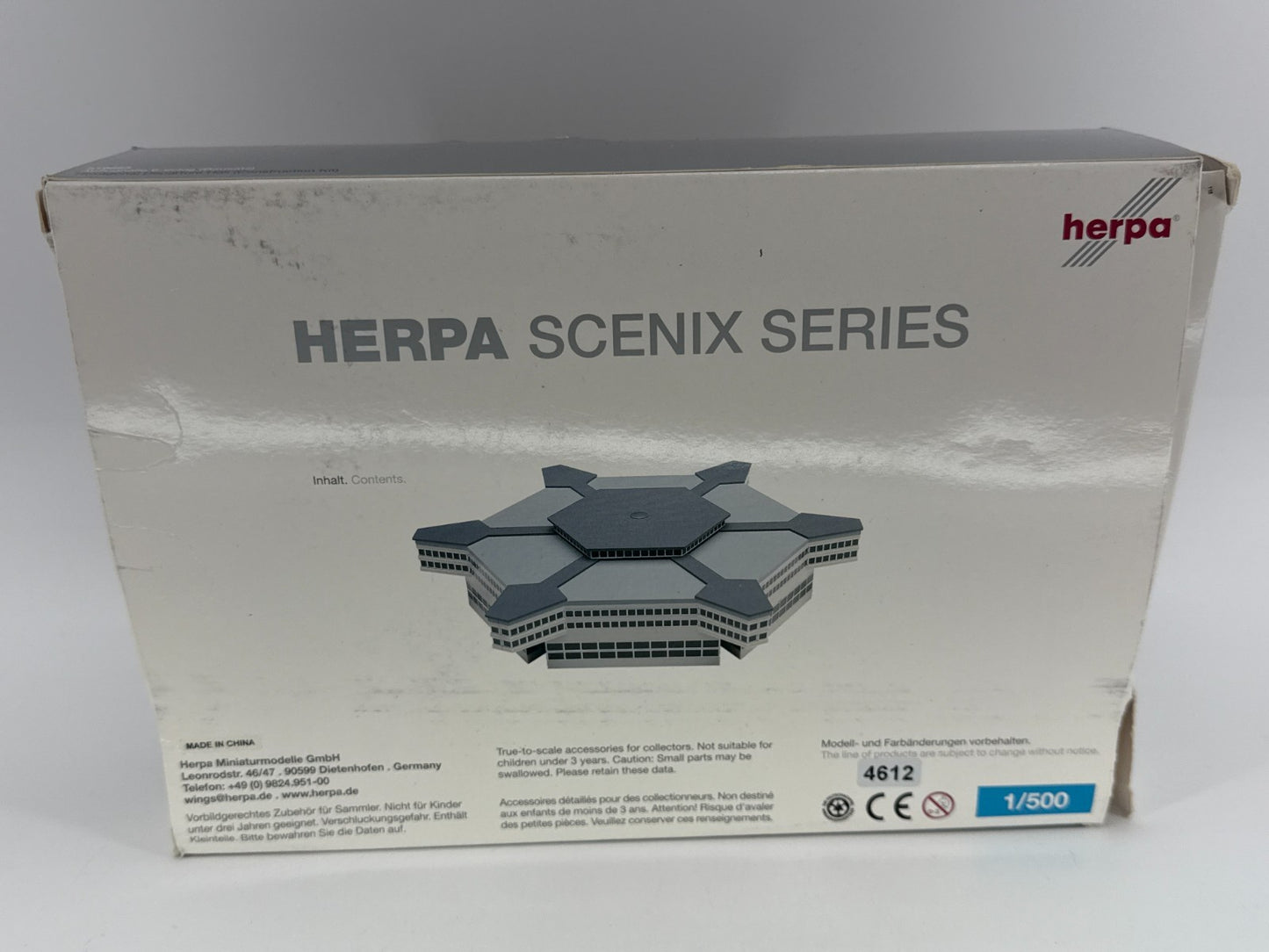 Herpa 519663 Hexagonal Departure Hall 1:500 Airport Model Kit Incomplete Parts