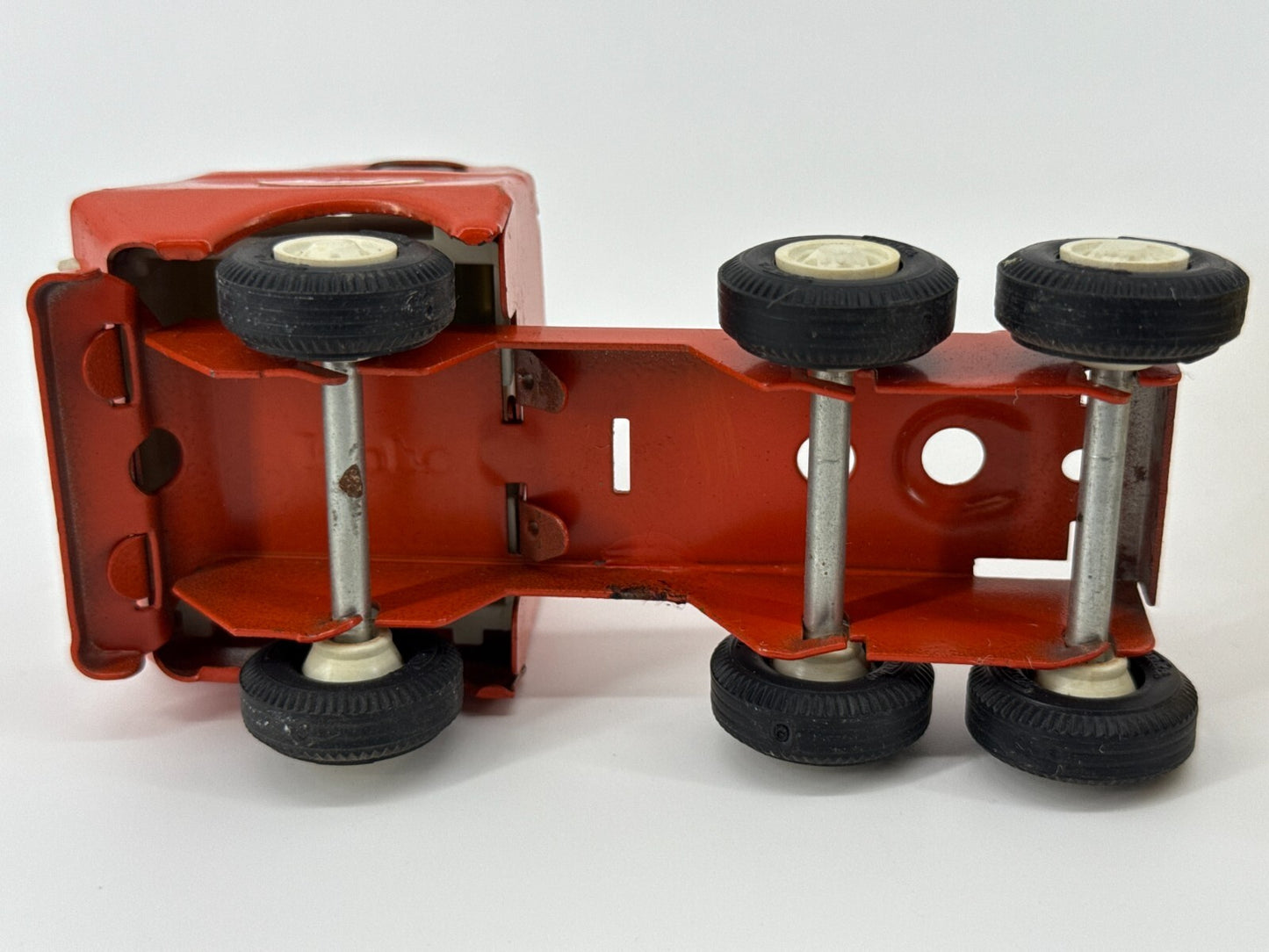 VTG 1970s Tonka Mini Bottom Dump Truck Yellow Orange Cab Steel Toy 9.25” USA Mad