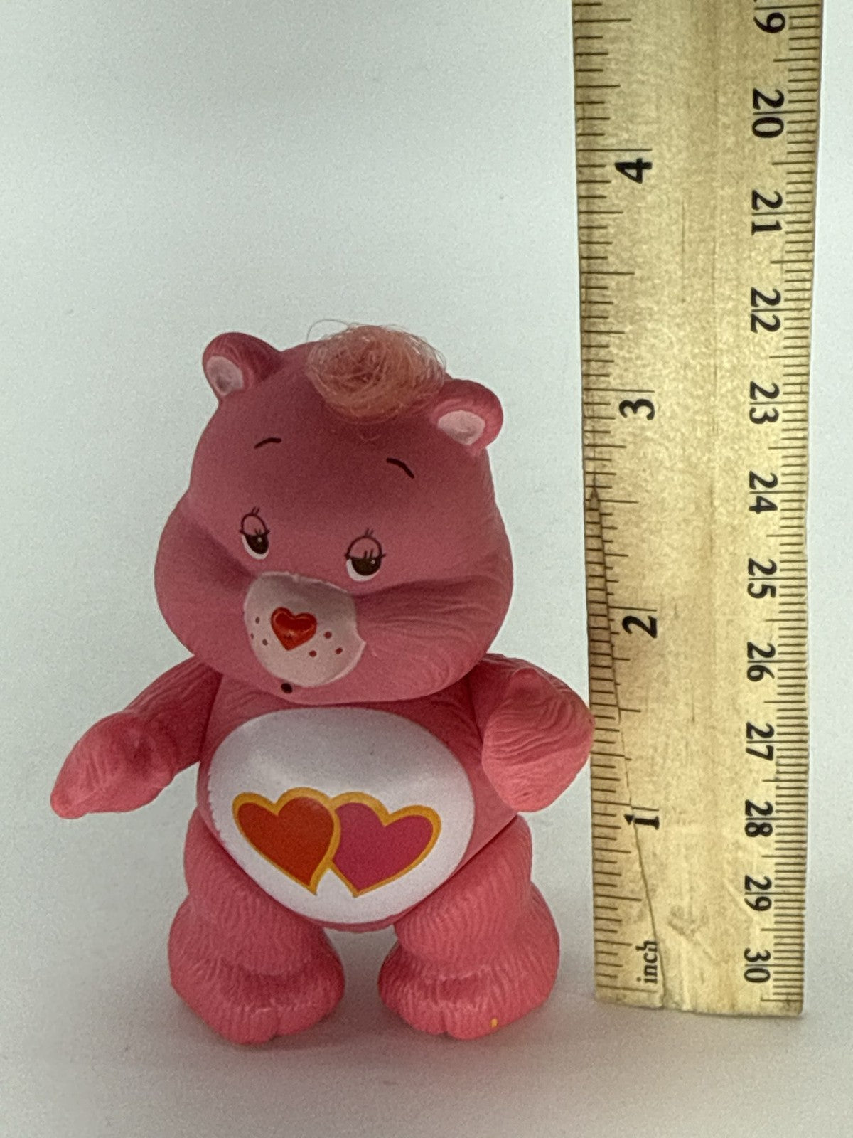 Care Bears Love A Lot Bear Figure Kenner 1983 PVC Pink Hearts 3
