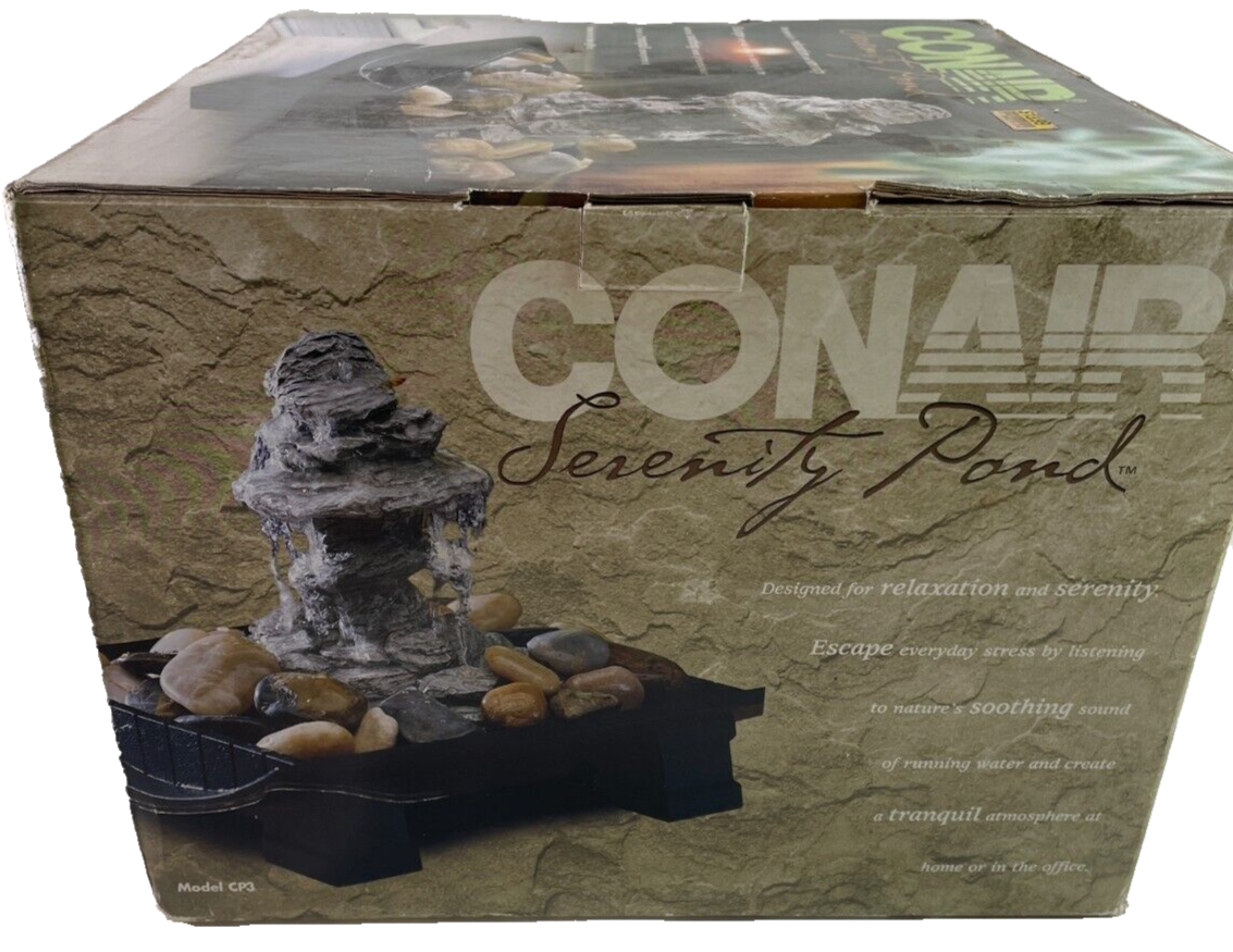 💧 Conair Serenity Pond Tabletop Fountain – Relaxing Waterfall w/ Stones & Pump!