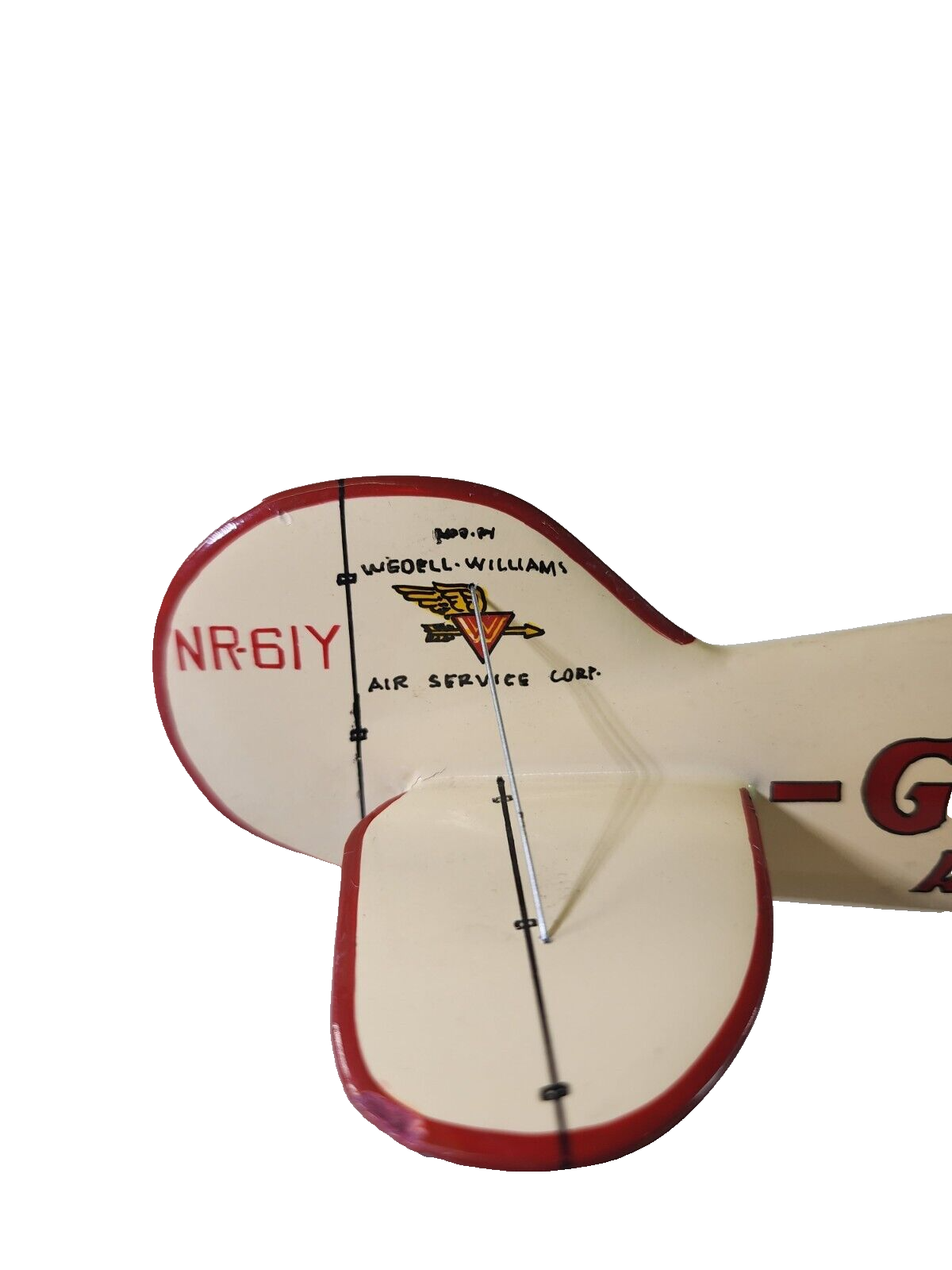 Wedell Williams Racer Gilmore Red Lion Wooden Airplane Model Vintage Collectible