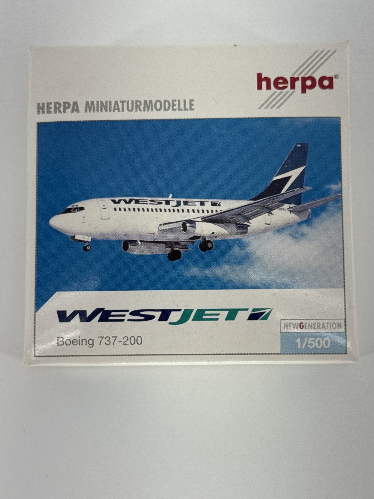 Herpa Wings WestJet Boeing 737-200 1:500 Diecast Model Airplane 505789