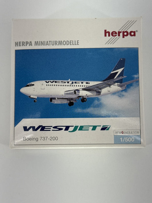 Herpa Wings WestJet Boeing 737-200 1:500 Diecast Model Airplane 505789